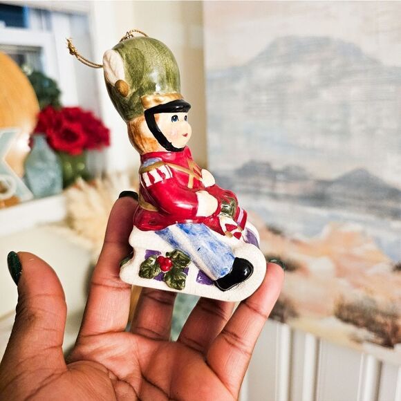 VTG Embassador Solider Sleigh Riding With Gifts Christmas Ornament. - Picture 1 of 15